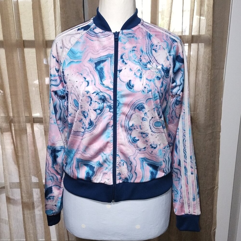 Youth Girls Adidas Zip Up Psychedelic Design Jacket Size XL EUC. Retail $30.00.